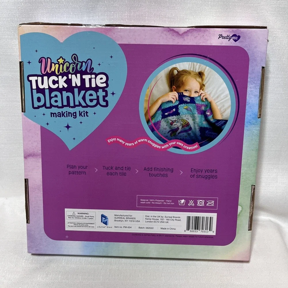 Pretty Me Unicorn Tuck N' Tie Fleece Blanket Making Kit DIY Crafts for Girls